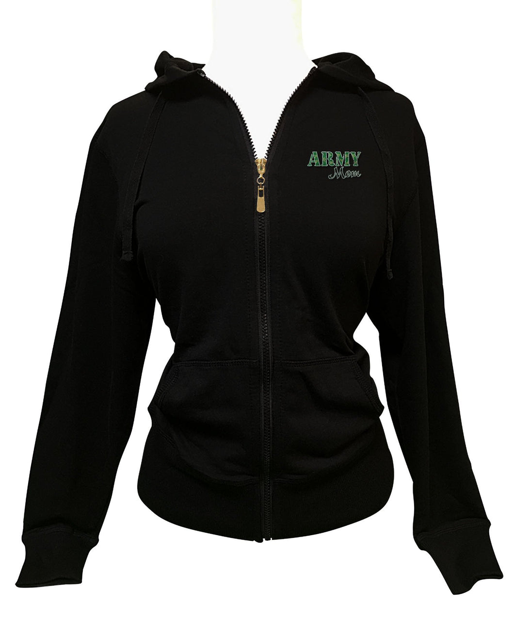 Army Mom Rhinestone Hoodie