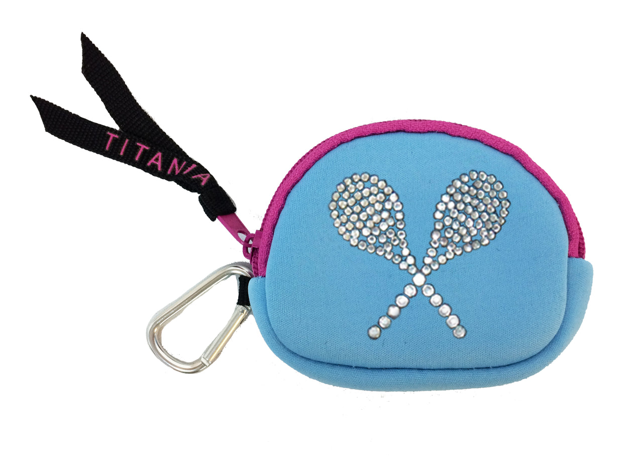 Neon Coin Purse - Tennis Raquets