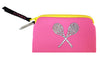 Neon Clutch Purse - Tennis Raquets