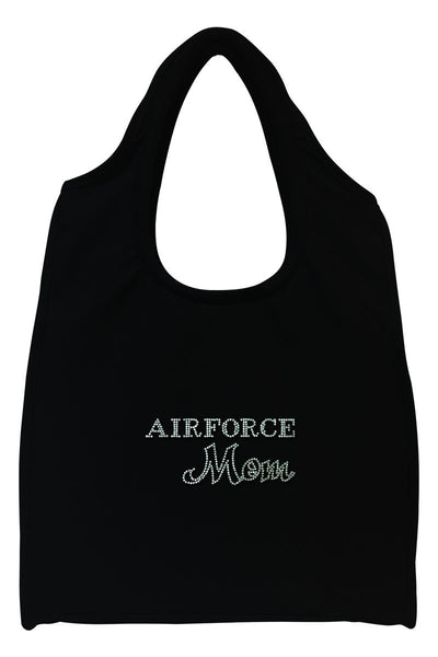 Air Force Mom Full-Size Rhinestone Logo Tote Bag