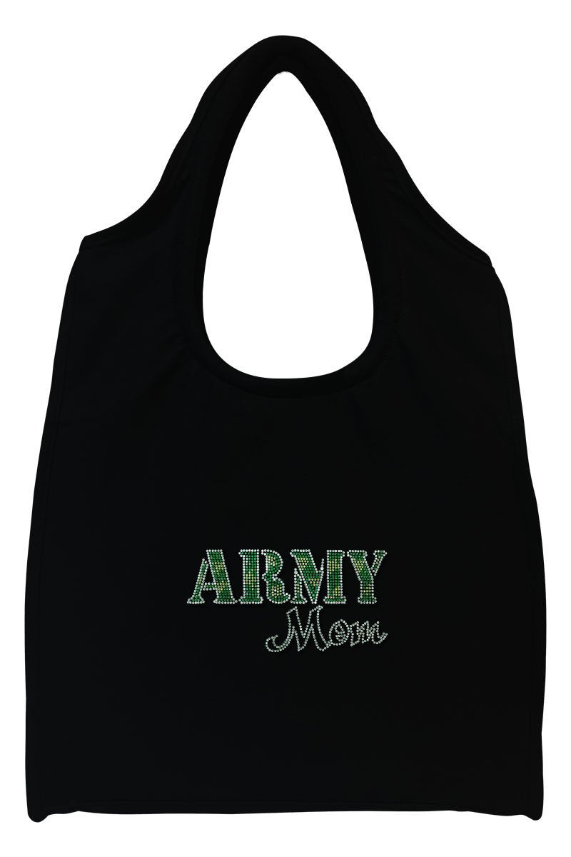 Army Mom Full-Size Rhinestone Logo Tote Bag