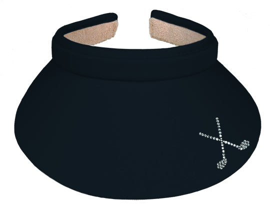 Lady's Visor   Clip-on - Crossed Clubs