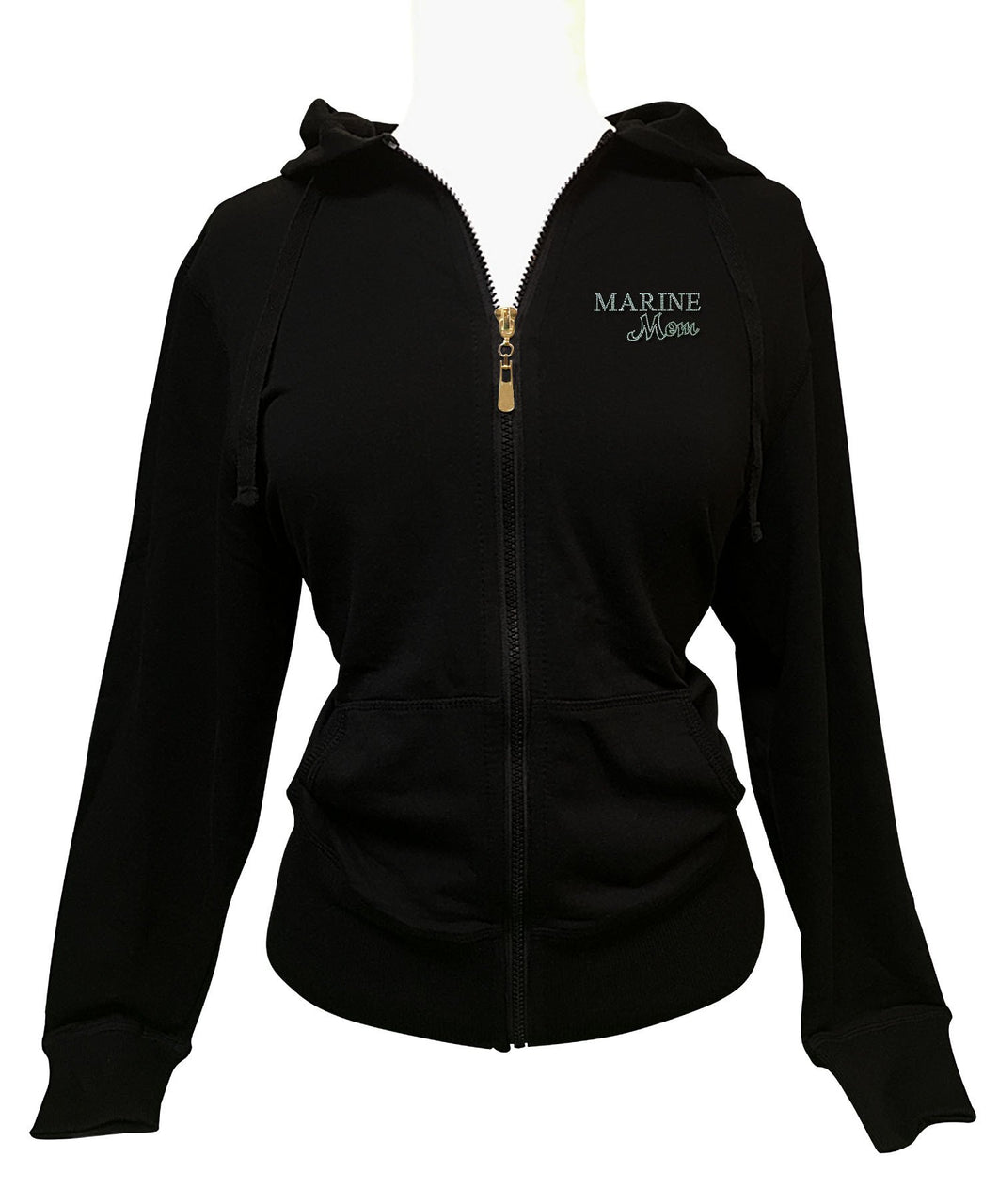 Marine Mom Rhinestone Hoodie